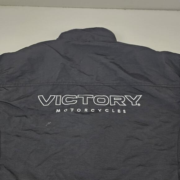Victory Motorcycles Jacket Mens 3XL Black Gray Full Zip Nylon Embroidered Biker - Picture 9 of 15